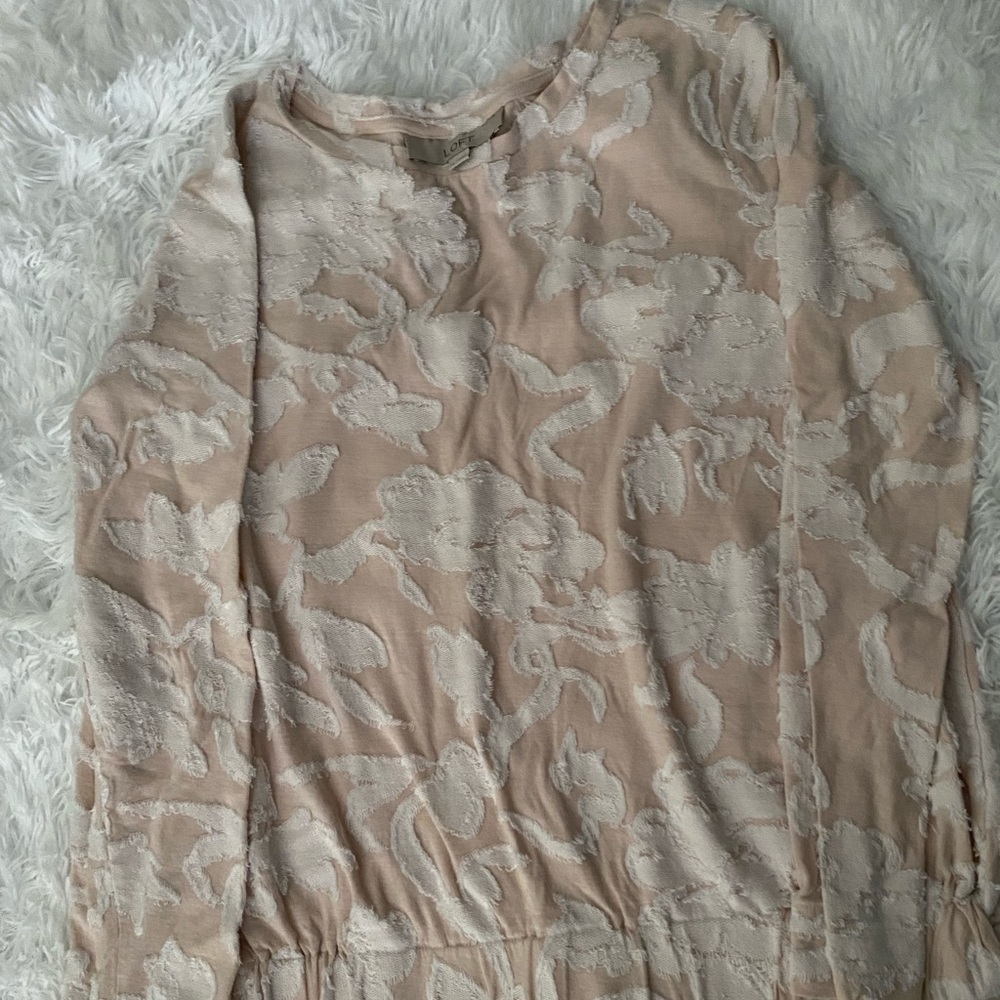 Loft top, cream with lace detail.